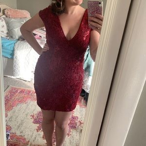 Dress the Population Red Embellished Zoe Dress